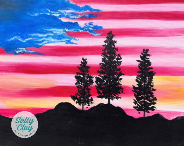 Adult "US Flag SKY" Friday Paint Night, June 26th 6:30-8:00 PM - Image 2
